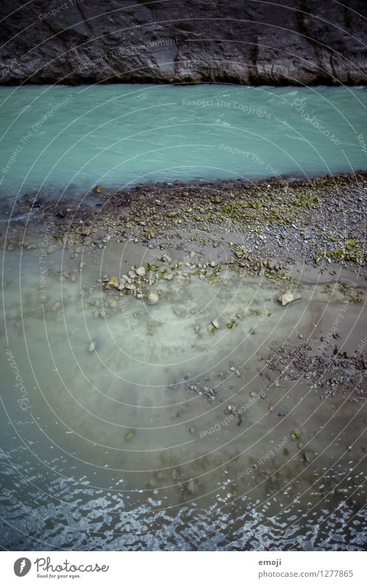 Wasser Umwelt Natur Landschaft Herbst Fluss dunkel kalt türkis Schweiz Farbfoto Außenaufnahme Menschenleer Tag Vogelperspektive