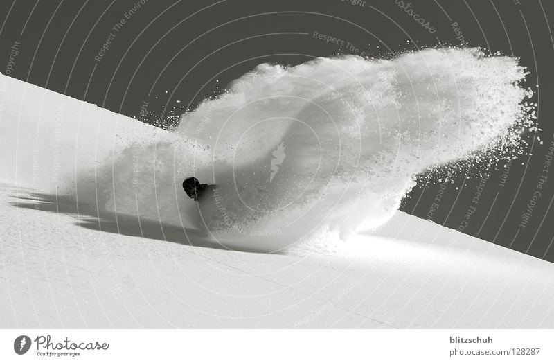 powderspray Tiefschnee Snowboarding Winter Spray Wintersport Schnee Meiringen Hasliberg Martin Rittmeyer Freiheit Berge u. Gebirge Powderline Linie Turn Kurve