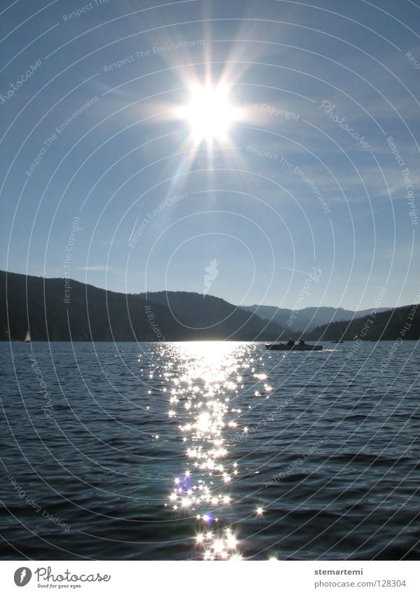 Sonnenstern Wasserfahrzeug Ferien & Urlaub & Reisen Erholung See Landschaft glänzend