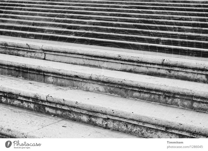 Irgendwo in Italien (17). Ferien & Urlaub & Reisen Rom Treppe Linie ästhetisch grau schwarz Gefühle Gelassenheit ruhig Außenaufnahme Menschenleer Tag