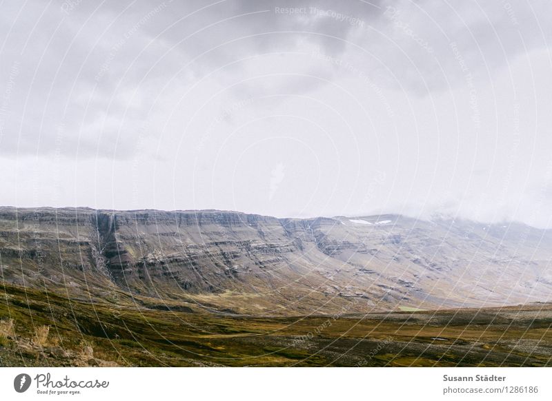 Island Natur Urelemente Erde Wolken Horizont Herbst Felsen Berge u. Gebirge Bucht einzigartig bedrohlich ruhig Landschaft Einsamkeit Gletscher Moos Farbfoto