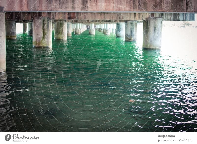 Zu eng ist es unter der Brücke in bei Burleigh Heads. Man sieht ganz vile Brücken Pfeiler. Queensland / Australia. Design Erholung Ausflug Sommer