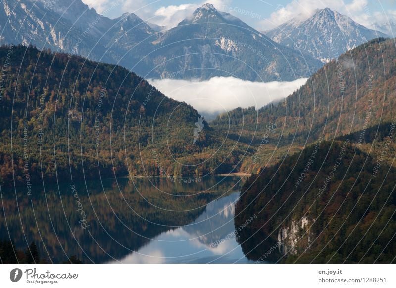 Morgennebel Ferien & Urlaub & Reisen Ausflug Abenteuer Ferne Freiheit Sommerurlaub Berge u. Gebirge wandern Natur Landschaft Wolken Herbst Klima Klimawandel