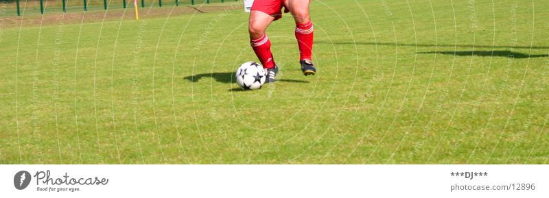 Schieß doch ein Tor...! Platz Gras schießen dribbeln passen Sport Fußball Rasen Ball