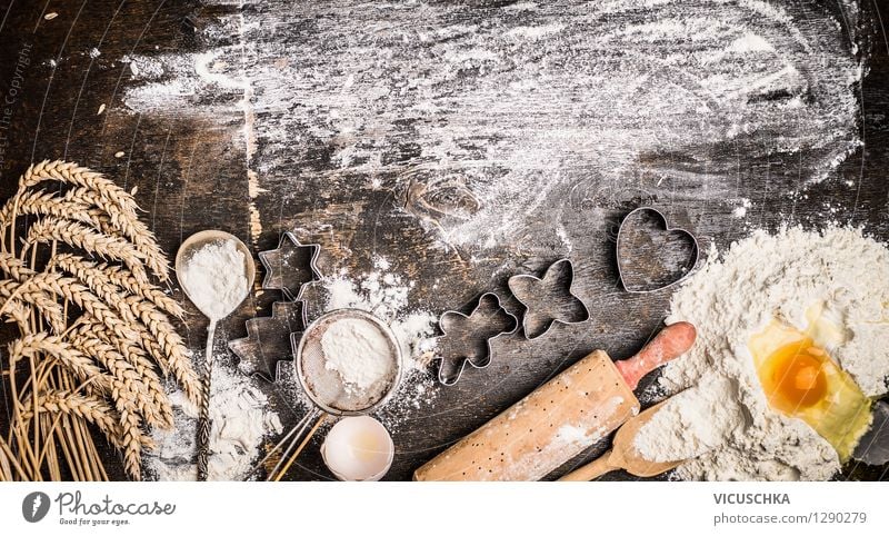 Weihnacht Plätzchen backen Lebensmittel Getreide Teigwaren Backwaren Dessert Ernährung Geschirr Löffel Stil Design Feste & Feiern Weihnachten & Advent Sieb