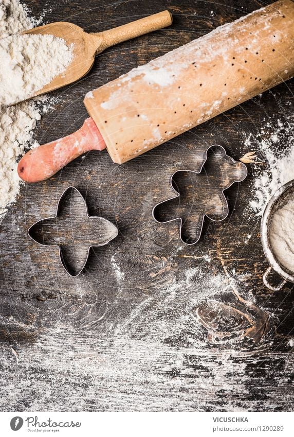 Weihnachtsplätzchen backen Teigwaren Backwaren Dessert Süßwaren Ernährung Geschirr Tisch Küche Feste & Feiern Weihnachten & Advent Design Tradition