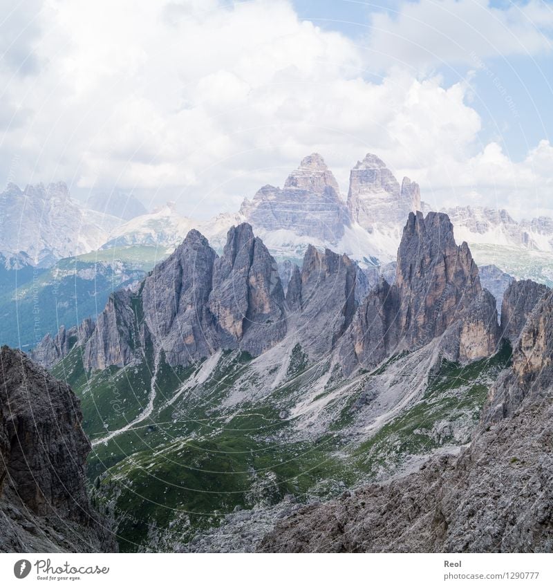 Felsspitzen II Ferien & Urlaub & Reisen Tourismus Ausflug wandern Umwelt Natur Landschaft Himmel Wolken Horizont Sommer Schönes Wetter Felsen Alpen