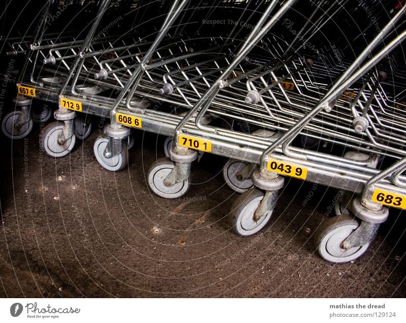 LET'S GO ROLL Supermarkt Ladengeschäft Wagen Ware Karre mehrere abholen bereit unbenutzt gebrauchen praktisch Führerschein Griff Stoff Material weiß rot Gitter