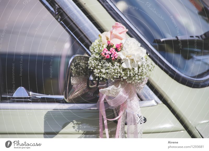 0815 AST | Sträußerl Feste & Feiern Hochzeit Verkehrsmittel PKW Oldtimer Hochzeitsauto Brautauto Dekoration & Verzierung Blumenstrauß blumenschmuck Schleife