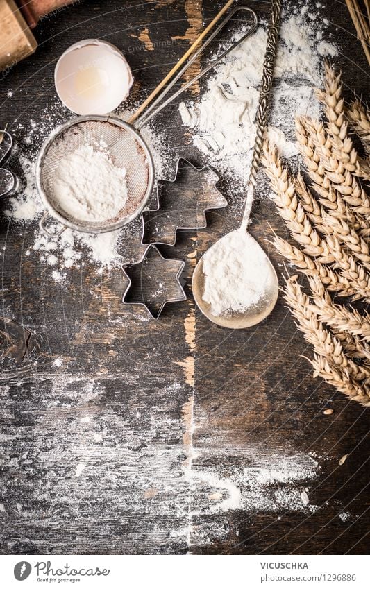 Weihnacht Plätzchen Backen Lebensmittel Getreide Teigwaren Backwaren Dessert Ernährung Bioprodukte Löffel Stil Design Tisch Küche Feste & Feiern Tradition