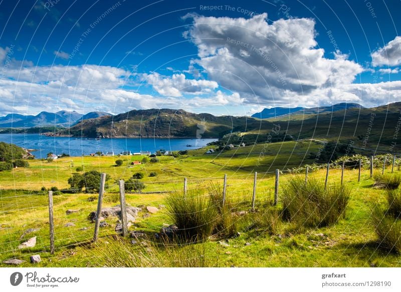 Isle of Skye in Schottland Ferien & Urlaub & Reisen Tourismus Freiheit Sommerurlaub Umwelt Natur Landschaft Himmel Wolken Schönes Wetter Wiese Hügel Küste