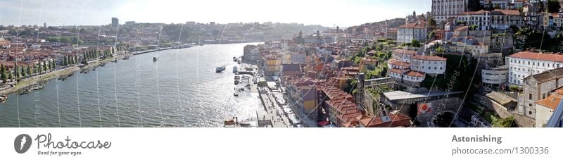 Porto V Umwelt Himmel Horizont Sommer Wetter Schönes Wetter Wärme Baum Fluss Rio Douro Portugal Stadt Hauptstadt Stadtzentrum Altstadt Haus Hafen Brücke Tunnel