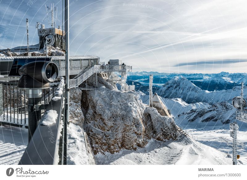 wondervoll winter day on the Zugspitze Ferien & Urlaub & Reisen Tourismus Freiheit Sonne Winter Berge u. Gebirge Natur Landschaft Wolken Felsen Alpen