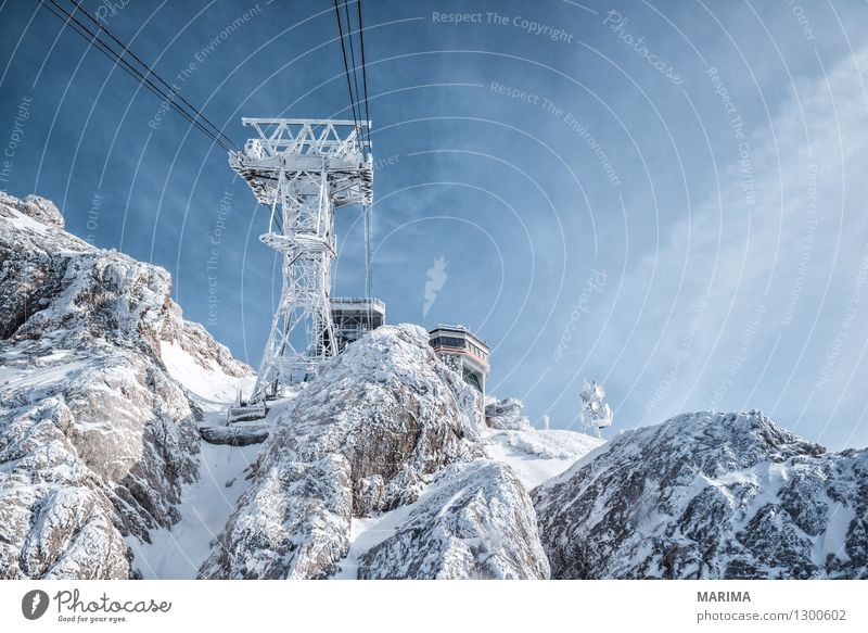 wondervoll winter day on the Zugspitze Ferien & Urlaub & Reisen Tourismus Freiheit Sonne Winter Berge u. Gebirge Natur Landschaft Wolken Felsen Alpen