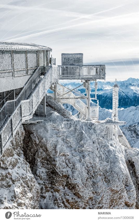 wondervoll winter day on the Zugspitze Ferien & Urlaub & Reisen Tourismus Freiheit Sonne Winter Berge u. Gebirge Natur Landschaft Wolken Felsen Alpen