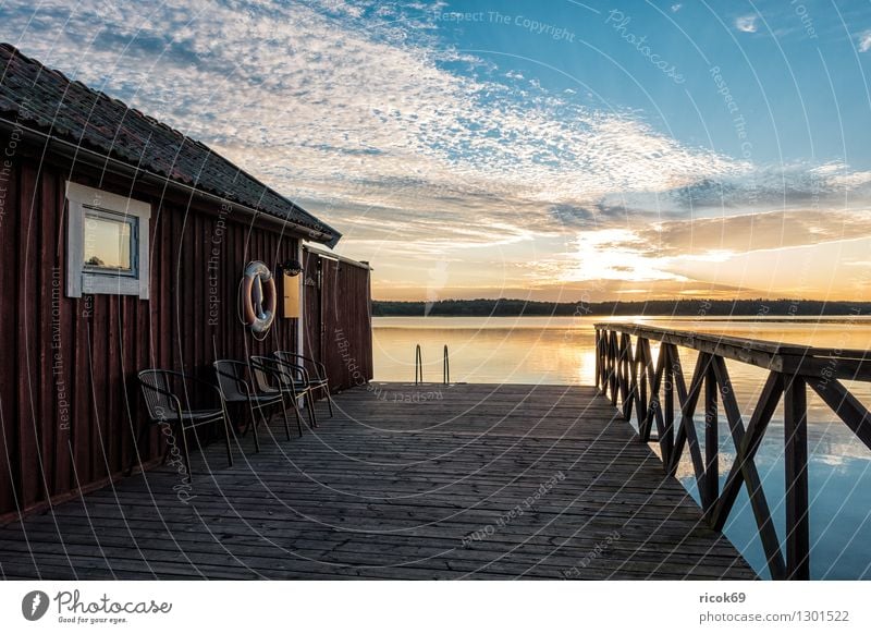 Schärengarten an der schwedischen Küste Erholung Ferien & Urlaub & Reisen Tourismus Insel Natur Landschaft Wolken Ostsee Hütte blau Schweden Holzhaus Lidingö