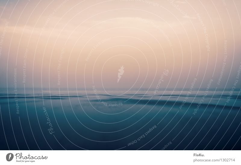 Verträumt Umwelt Natur Landschaft Urelemente Erde Luft Wasser Himmel Klima Nebel Küste Strand Meer kalt blau rot Stimmung Erholung Horizont Idylle ruhig