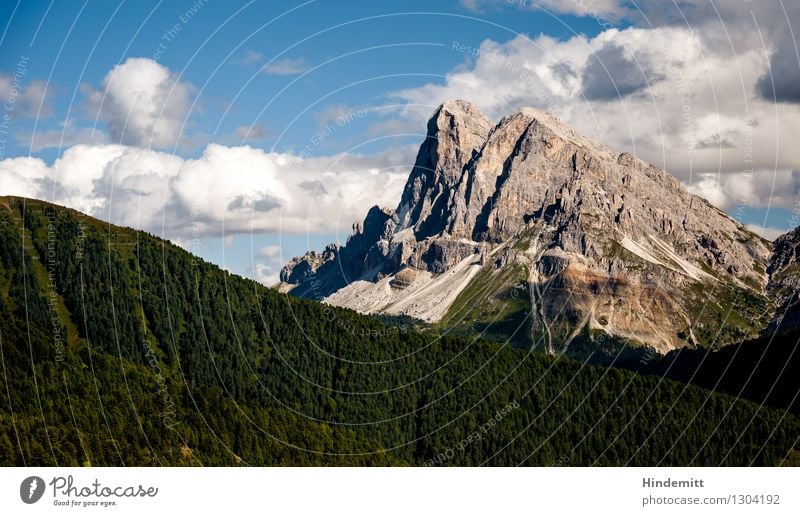 Peitlerkofel II Ferien & Urlaub & Reisen Umwelt Natur Landschaft Himmel Wolken Sommer Schönes Wetter Wald Hügel Felsen Alpen Berge u. Gebirge Gipfel