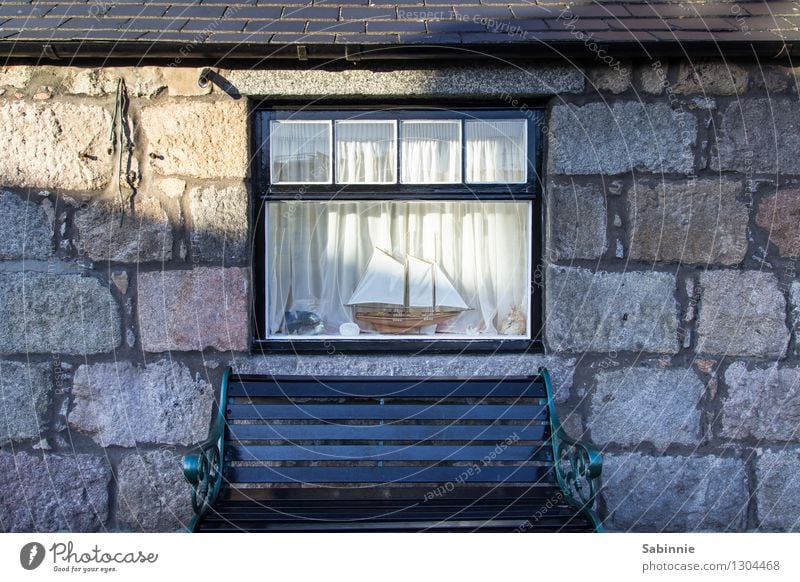 Geruhsames Plätzchen Aberdeen Schottland Dorf Fischerdorf Menschenleer Haus Bauwerk Gebäude Architektur Cottage Hütte Mauer Wand Fassade Fenster Zufriedenheit