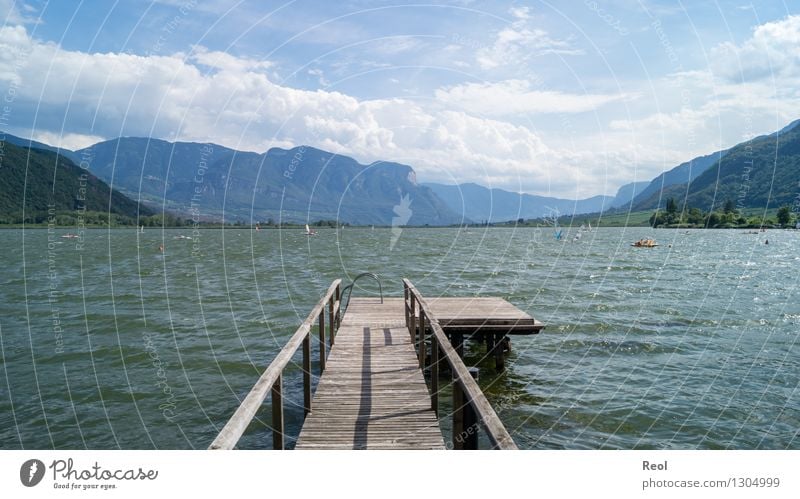 Kalterersee Ferien & Urlaub & Reisen Tourismus Ausflug Ferne Sommerurlaub Sonnenbad Wellen Umwelt Natur Landschaft Urelemente Wasser Himmel Wolken