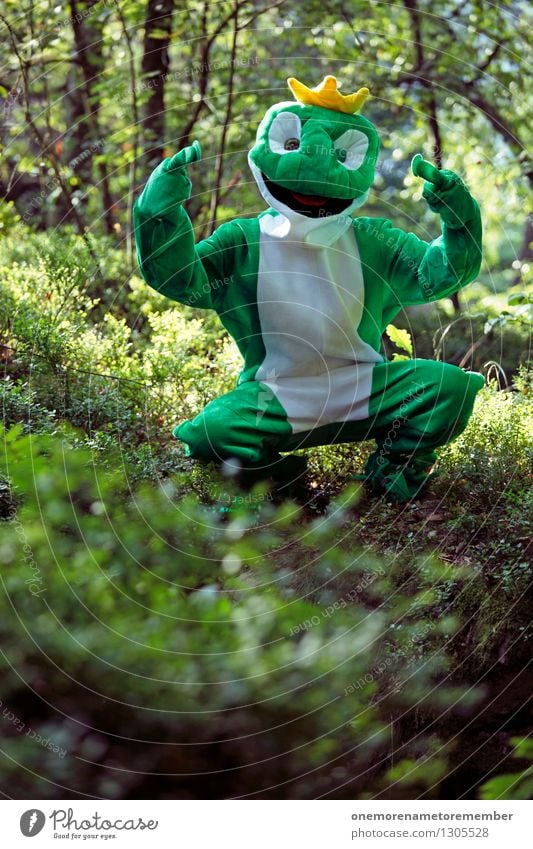 Ghetto Frog Kunst ästhetisch Frosch Froschperspektive Froschkönig Froschauge Froschschenkel grün Krone Wald Natur Rapper Mittelfinger anstößig provokant