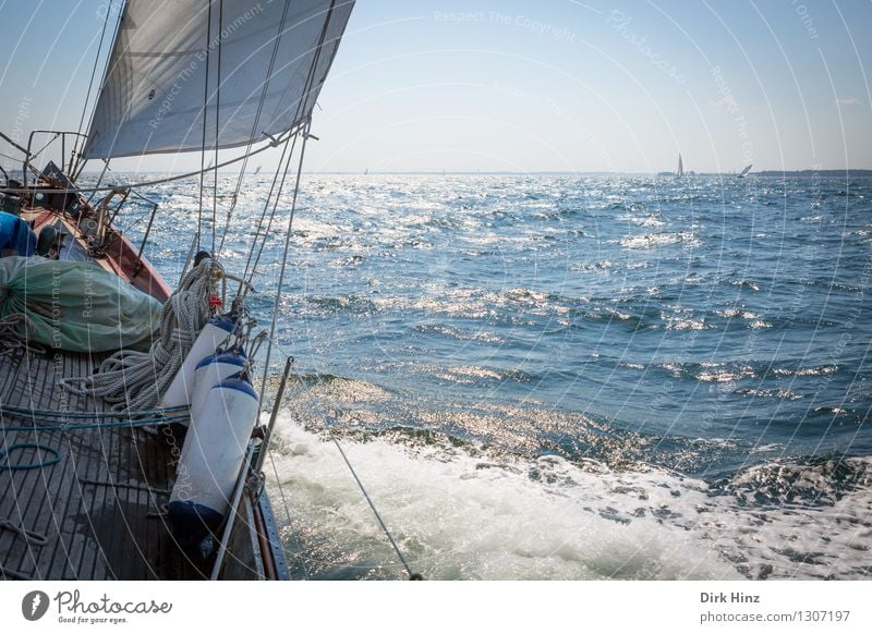 German Classics Regatta I Segeln Jacht blau Tourismus Segelboot Segelschiff Segeljacht Segeltörn Segelurlaub Ostsee Wellen Wellengang Schiffsdeck Seil See