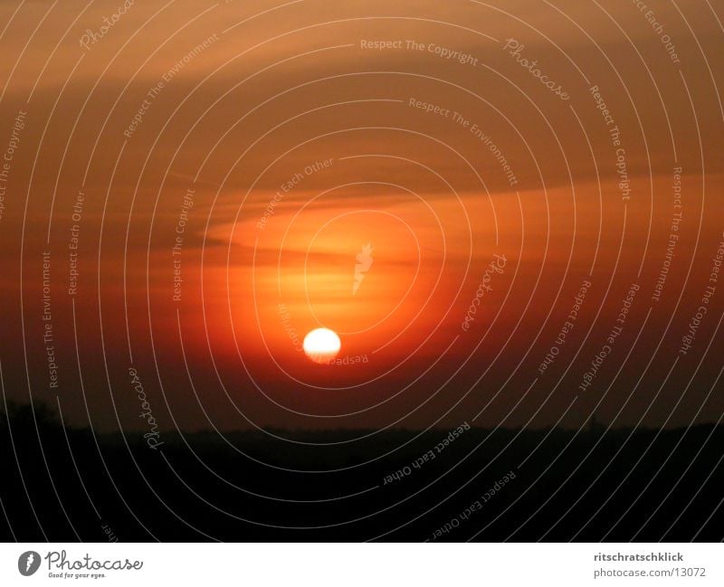 sonnenuntergang+schleierwolken Sonnenuntergang Wolken rot Himmel