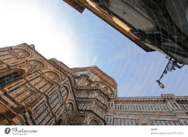 Dom Minanz Ferien & Urlaub & Reisen Tourismus Städtereise Wolkenloser Himmel Schönes Wetter Florenz Italien Toskana Stadt Stadtzentrum Altstadt Menschenleer