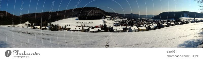 Schneepanorama Albstadt Pfeffingen Panorama (Aussicht) Balingen Winter Skigebiet Pfäffingen Landschaft groß Panorama (Bildformat)