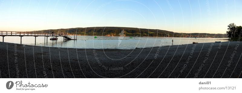 Strandbad Panorama Bad Badeort See Ferien & Urlaub & Reisen Panorama (Aussicht) Bodensee Horn Höri groß Panorama (Bildformat)