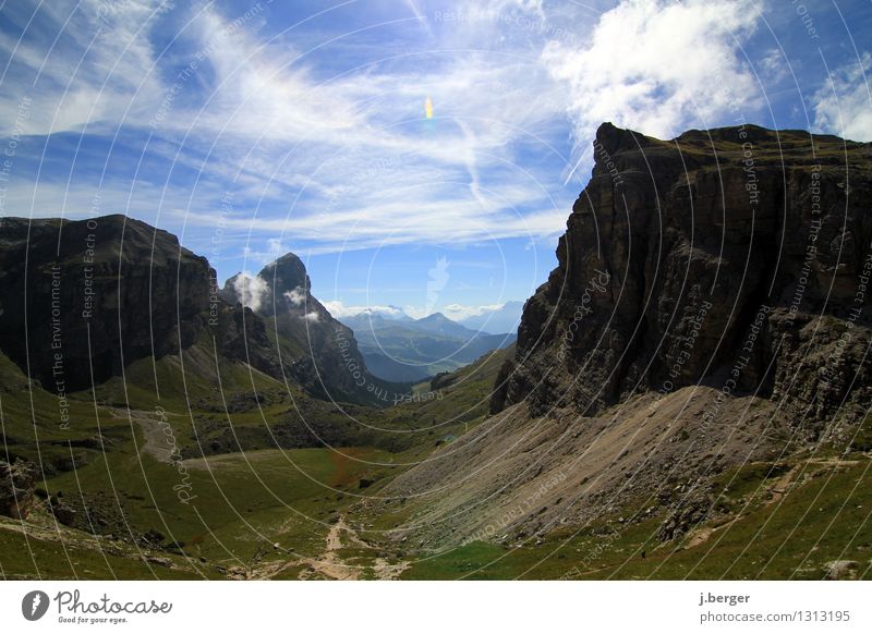 Dolomiten Ferien & Urlaub & Reisen Ferne Freiheit Sommer Sommerurlaub Berge u. Gebirge wandern Natur Landschaft Himmel Wolken Schönes Wetter Felsen Alpen Gipfel