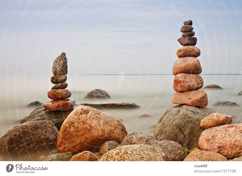 Türme Erholung Ferien & Urlaub & Reisen Strand Natur Landschaft Wasser Wolken Felsen Küste Ostsee Meer Turm Stein Romantik Idylle ruhig Tourismus Ziel