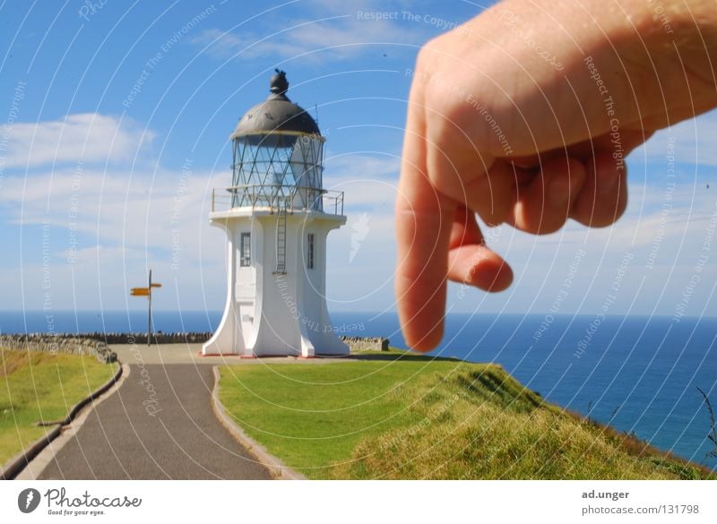 Schiebe D6! Umhang Neuseeland Küste Leuchturm Cape Reinga Tasman Sea Pacific Sea chess. C6