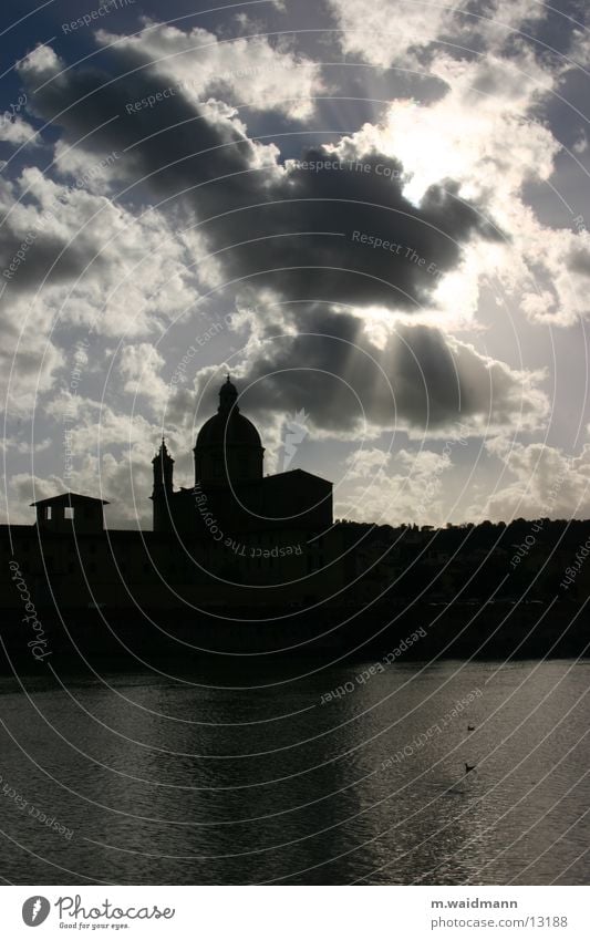 Götterdämmerung Wolken Florenz Italien Architektur Fluss Religion & Glaube Sonne