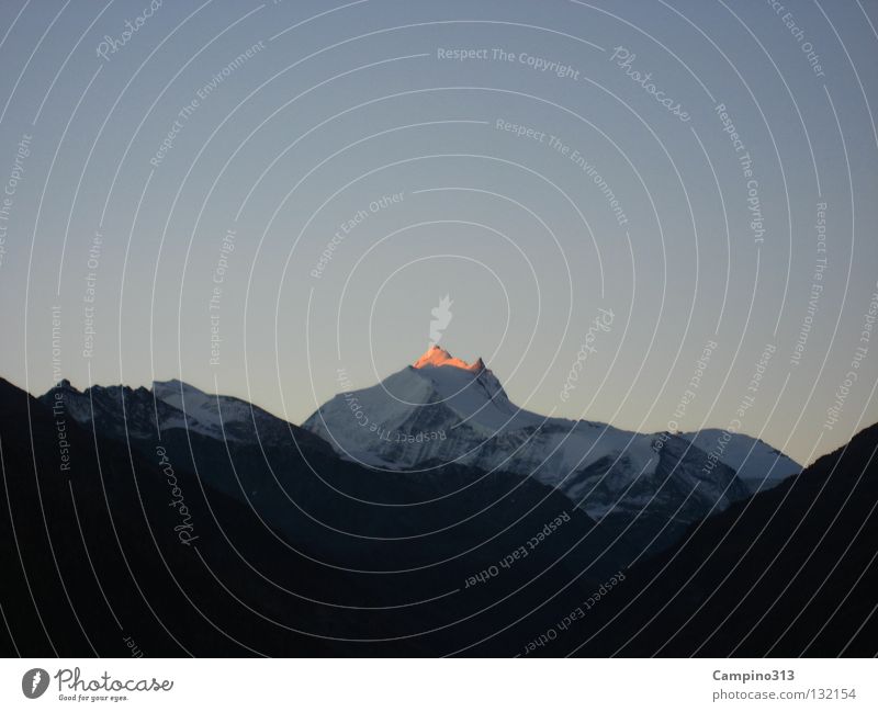 Weißhorn Schweiz Sonnenaufgang Gipfel wandern Berge u. Gebirge Engersch Schnee Natur staunen