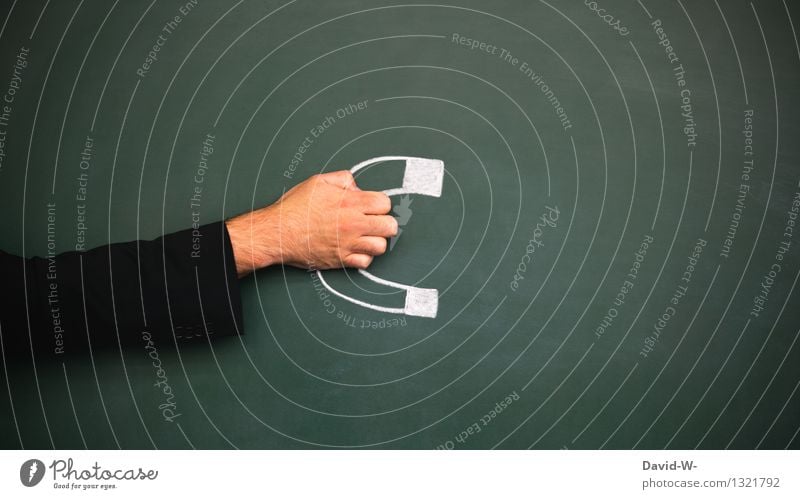 Magnet Lifestyle Wissenschaften Erwachsenenbildung Schule Tafel Mensch maskulin Arme Hand Arbeit & Erwerbstätigkeit Bewegung Idee Kontrolle planen Zusammenhalt