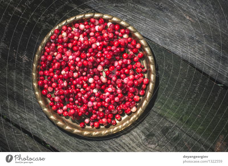 Cranberries in einer Schüssel Frucht Essen Diät Schalen & Schüsseln Tisch Küche Natur Herbst frisch hell natürlich saftig rot Beeren organisch roh Zutaten