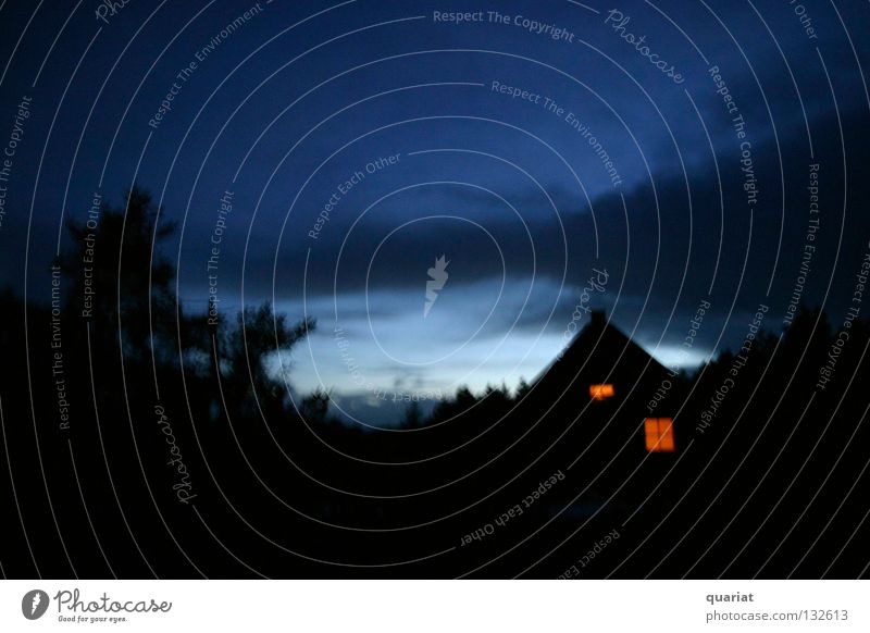 Abendromantik Haus Sonnenuntergang Romantik Einsamkeit dunkel Wolken Himmel
