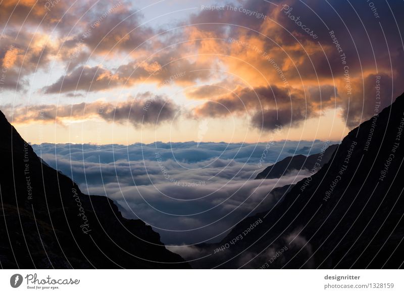 Wolkenmeer Himmel Sonnenaufgang Sonnenuntergang Sommer Klima Klimawandel Wetter Schönes Wetter Alpen Berge u. Gebirge Meer Wangenitzseehütte Lienz