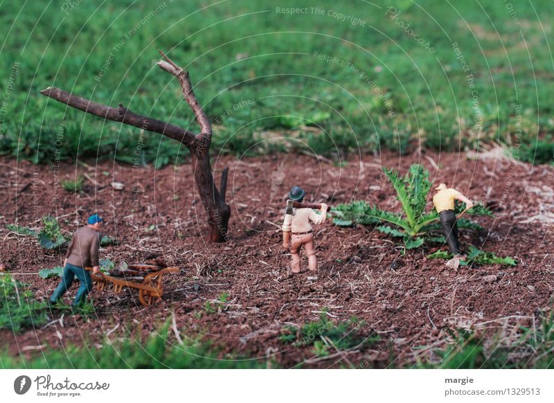 Miniwelten - Feldarbeit Gartenarbeit Landwirt Gärtner Waldarbeiter Baum fällen Holzfäller Holzwirtschaft Landwirtschaft Forstwirtschaft Handwerk Baustelle