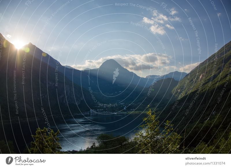 Norwegen XI - Geiranger Ferien & Urlaub & Reisen Ausflug Abenteuer Ferne Freiheit Sommer Sommerurlaub Umwelt Natur Landschaft Himmel Wolken Horizont Sonne