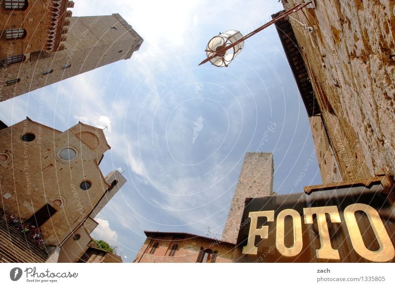 erledigt San Gimignano Italien Toskana Dorf Kleinstadt Stadtzentrum Altstadt Haus Hochhaus Kirche Dom Palast Platz Turm Bauwerk Gebäude Architektur