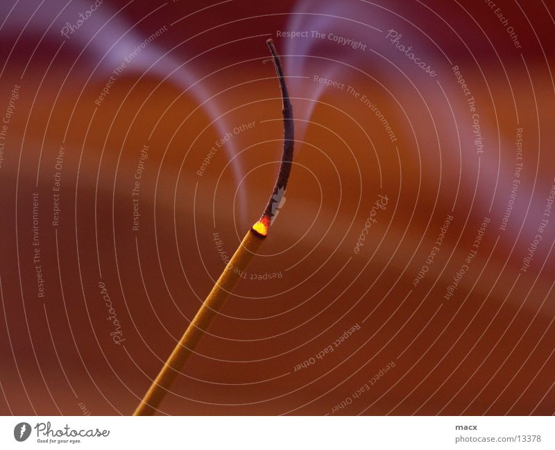 Räucherstäbchen Essstäbchen Häusliches Leben Rauch Smoke Brand Nahaufnahme abgebrannt