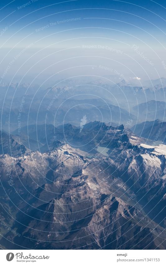 Puderzucker Umwelt Natur Landschaft Himmel Wolkenloser Himmel Schönes Wetter Alpen Berge u. Gebirge Gipfel Schneebedeckte Gipfel außergewöhnlich natürlich blau