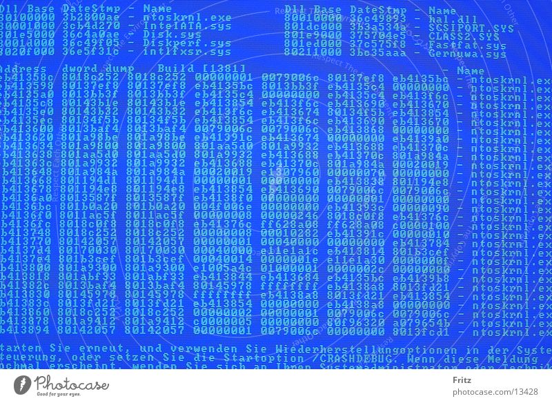 deep-blue Fehler Bildschirm Screen Computer Software