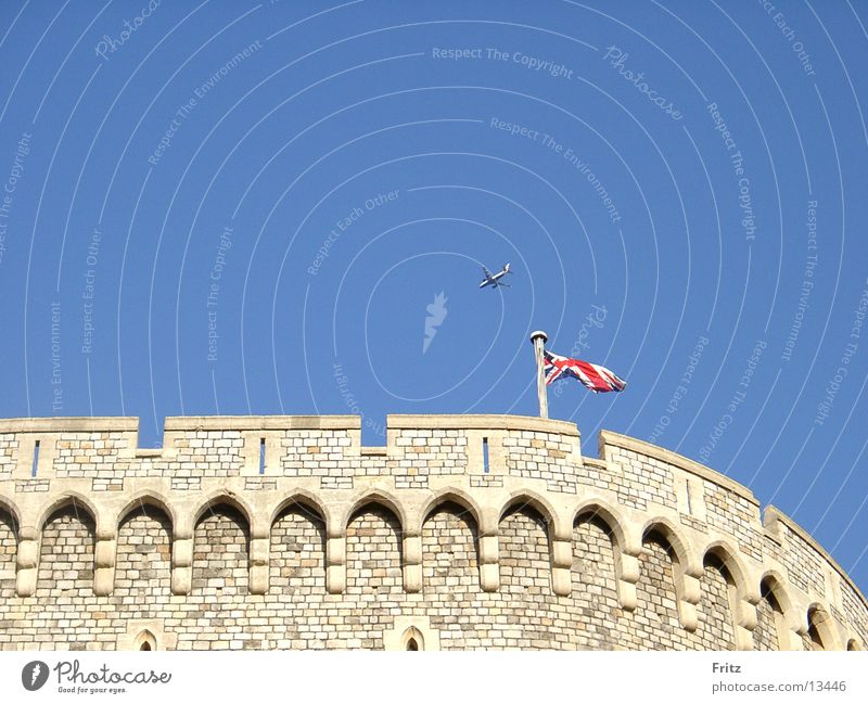 Home of the Queen. Windsor Union Jack Europa Burg oder Schloss Himmel