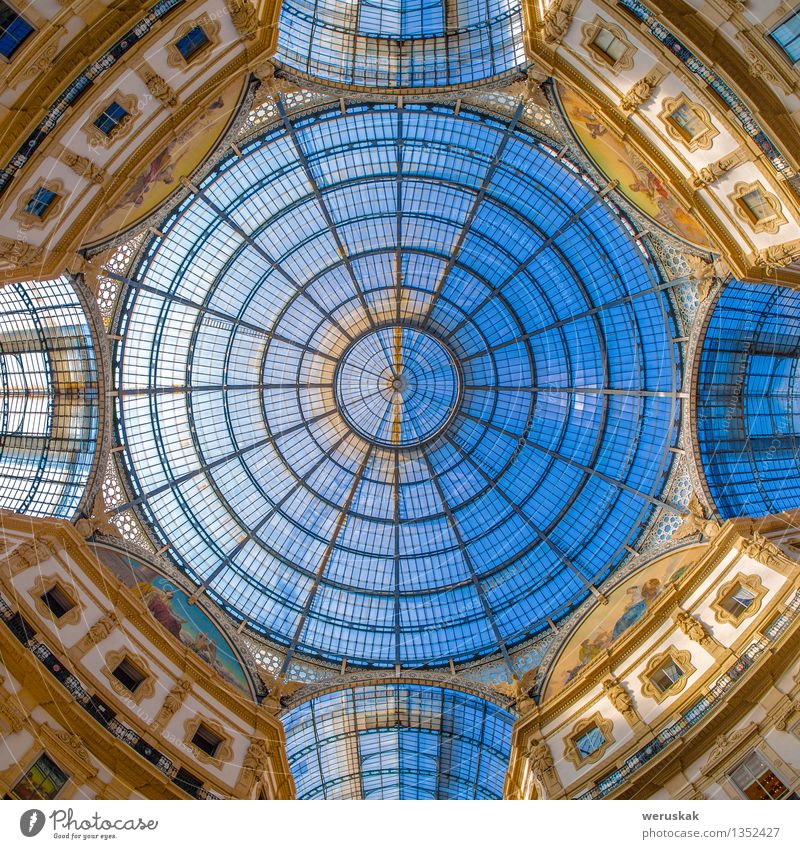 Haube in der Galleria Vittorio Emanuele, Mailand, Italien Reichtum Stil Ferien & Urlaub & Reisen Dekoration & Verzierung Kunst Kultur Himmel Platz Gebäude