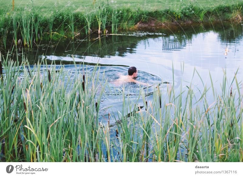 Abend schwimmen Lifestyle Stil Freude Gesundheit Leben harmonisch Erholung Schwimmen & Baden Freizeit & Hobby Spielen Ausflug Abenteuer Freiheit Sommer