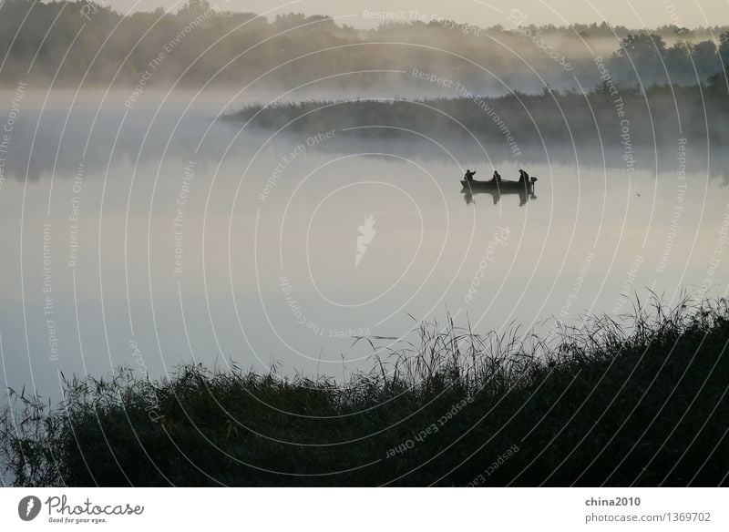 Morgendämmerung ruhig Natur Landschaft Wasser beobachten Stadt Stimmung geduldig Ferien & Urlaub & Reisen Gedeckte Farben Außenaufnahme