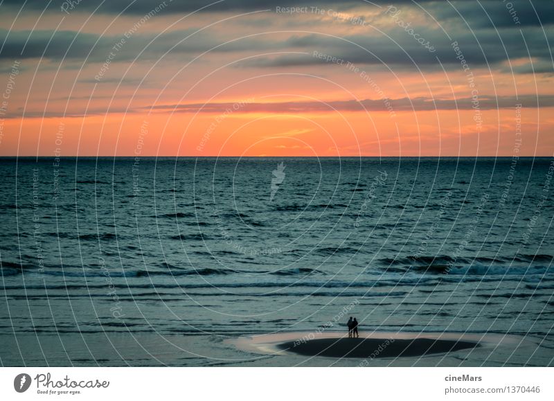 Umzingelt Ferien & Urlaub & Reisen Sommerurlaub Strand Meer Wellen Mensch 2 Sonnenaufgang Sonnenuntergang Schönes Wetter Nordsee beobachten fangen stehen warten